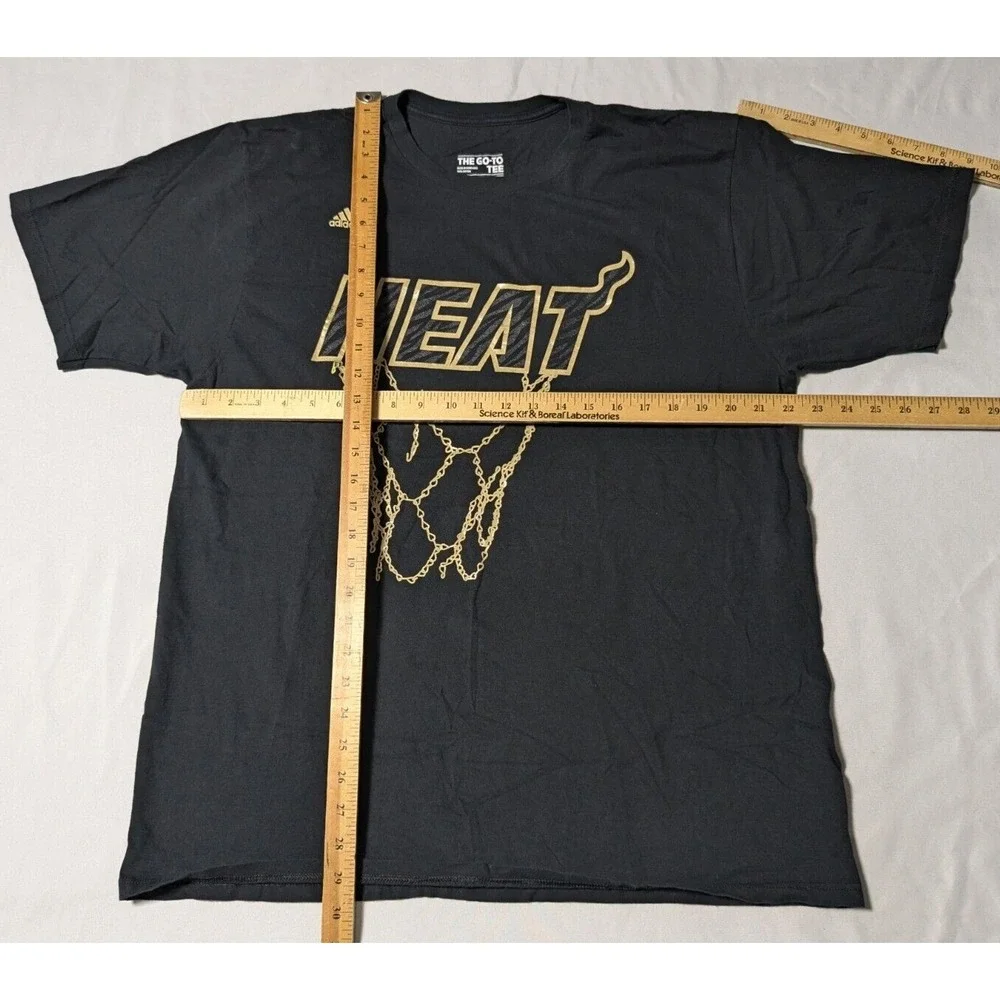 MIAMI‎ HEAT GOLDEN NET Men XL Black ADDISAS GO-TO TEE T-Shirt